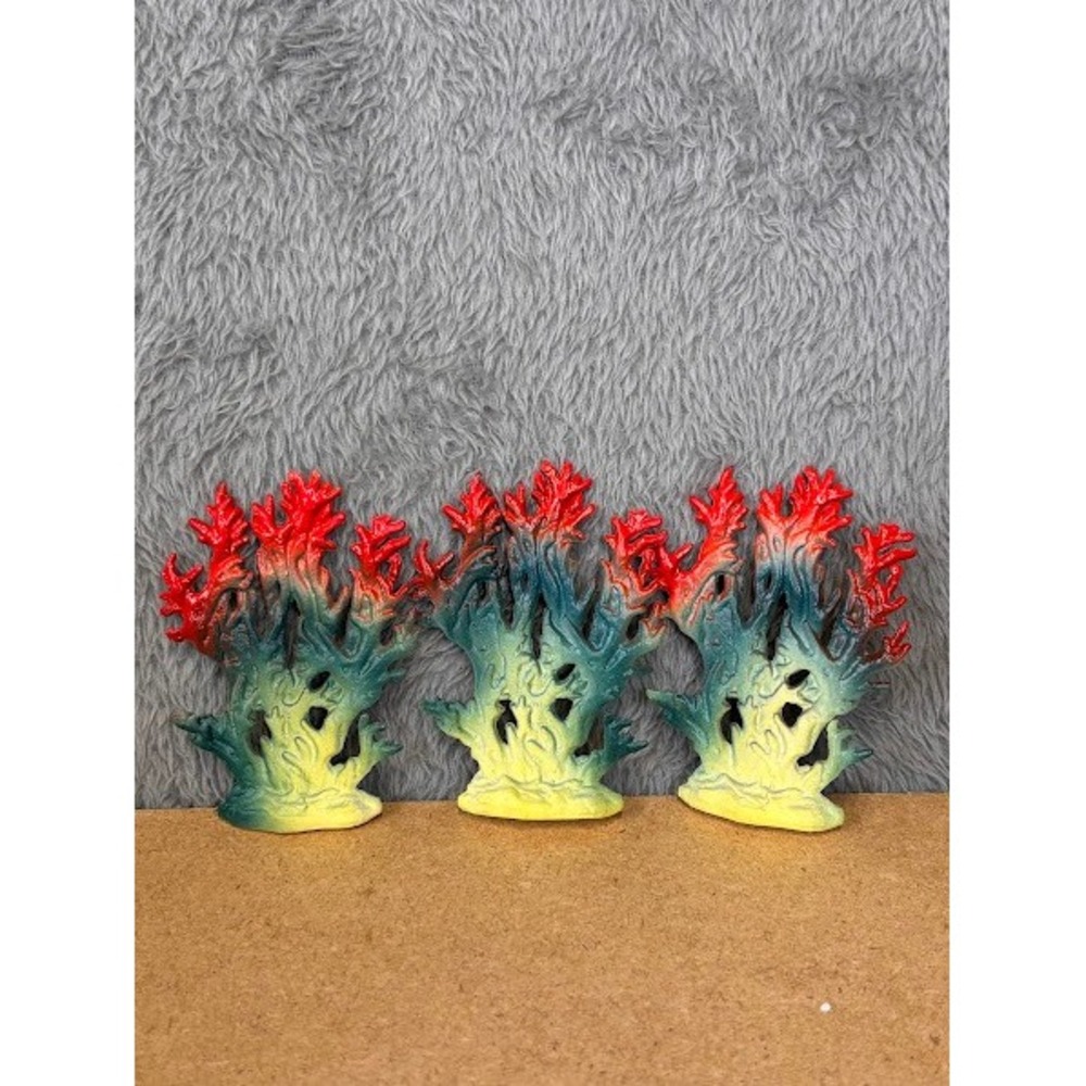 Vintage Hartung Spiele‎ Berlin Coral Reef Figurines Set of 3 Red Teal Yellow